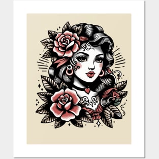 Gypsy Girl Traditional Tattoo Posters and Art